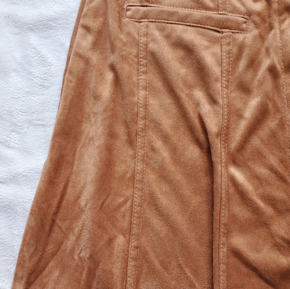 SUPER Soft Y2K buttery Faux Suede Camel Skater Skirt- XS - Picture 13 of 16